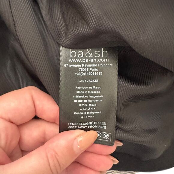 BA&SH Lady Belted Blazer Style Jacket Black X-Small - Picture 6 of 6